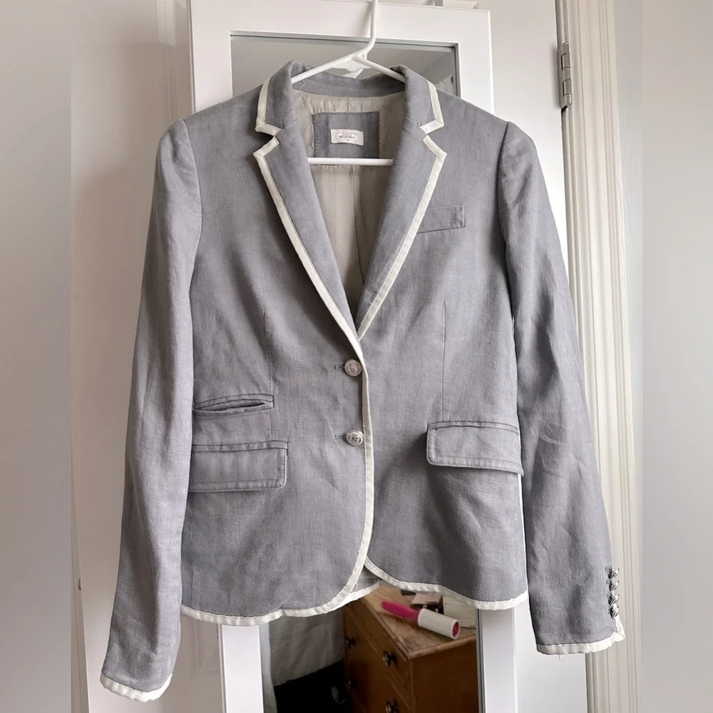 J Crew linen schoolboy jacket